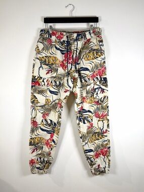 Another Hype Piece Floral Cargo Joggers - Cream, Red & Navy